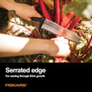 Fiskars Hori Hori Garden Knife with Sheath, Multi-Purpose Heavy Duty Gardening Hand Tool for Weeding, Planting, Digging with Hanging Hole by GreenHaven Gardens