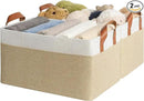 GRANNY SAYS Storage Baskets for Shelves, Closet Organizer Bins, Clothes Storage Bins with Metal Frame, Large Baskets for Organizing and Storage, Collapsible, Khaki, 2-Pack by CozyNest Decor