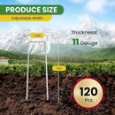 Landscape Staples Galvanized 6 Inch 120 Pcs, Metal Garden Stakes 1.6 Inch, Garden Staples for Lawn 11 Gauge by CozyNest Decor