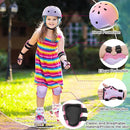 Kids Bike Skateboard Helmet Pad Set,Toddler Cyling Protective Gear Knee & Elbow Pads Wrist Guards for 5-8-10-12-14-16 Years Girls Boys Bicycle Scooter Roller Skate Inline Skating Rollerblading by TinyTreasures Baby Boutique