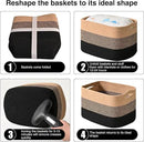 Storage Baskets for Shelves Organizing, Woven Cotton Rope Baskets for Storage, Book Basket, Towel Basket, 12.5"Lx9.1''Wx7.9''H (4 Packs) Gradient Black & Jute by CozyNest Decor