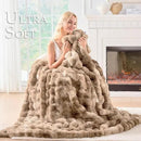 BENVWE Fluffy Faux Fur Throw Blanket for Couch - Soft, Plush, Thick, Cozy, Fuzzy Luxury Minky Bubble Blanket for Home Living Room Decor, Gifts for Women, Tie-dye Brown, 51" x 63", 1100GSM by CozyNest Decor