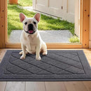 JSEI Dirt Trapper Door Mat 20"x32", Non-Slip Washable Entryway Mats, Dog Door Mat, Stain Resistant and Absorbent Floor Mats, Low Profile Welcome Mat for Front Back Door, Dark Grey by CozyNest Decor