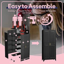 75" Storage Cabinet, Metal Pantry Cabinet, Kitchen Pantry Storage Cabinets with Doors and 4 Shelves, Cabinets for Laundry Room, Living Room, Dinning Room, Assembly Required, Black by CozyNest Decor