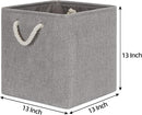 Bidtakay Grey Baskets Foldable Storage Cube Bins 13x13x13 Cube Storage Organizer Closet Set of 3 Fabric Storage Baskets for Home Office Large Baskets for Nursery Baby Toy Storage by TinyTreasures Baby Boutique