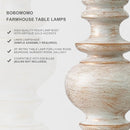 BOBOMOMO 20" Retro Table Lamps Set of 2 - Farmhouse Lamp for Living Room with Linen Shades, Rustic Bedside Nightstand Lamps, Resin Lamps for Bedroom Nursery Room Hallway - Ideal for Compact Spaces by CozyNest Decor
