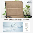 PHI VILLA 3 Piece Outdoor Bar Set, Bar Height Patio Table and Chairs with Brown Padded Textilene Fabric & Rustproof Metal Frame for Backyard, Balcony, Garden & Poolside by CozyNest Decor