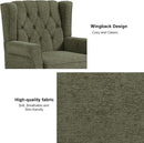 Accent Chair, Upholstered Armchair with Button Tufted High Back & Solid Wood Legs, Comfy Wingback Reading Single Sofa Chair for Small Spaces, Living Room, Bedroom (Green, Set of 2) by CozyNest Decor