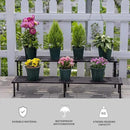 Metal Plant Stand, Rust-proof Aluminum Flower Pot Stand, Plants Display Stands Decoration Racks for Living Room Balconies and Gardens (90 Ebony) by GreenHaven Gardens