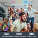 Karaoke Machine with 2 Wireless Microphones, Karaoke Machine for Adults & Kids, Portable Bluetooth Karaoke Speaker with Bass/Treble Adjustment, PA System, LED Lights, Supports TWS/USB/TF/REC/FM/AUX by TinyTreasures Baby Boutique
