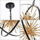 23.2'' Black Gold 12-Light Globe Sputnik Chandelier Modern Industrial Adjustable Hanging Ceiling Firework Pendant Light Fixture for Entryway Foyer Bedroom Dining Living Room Hallway by CozyNest Decor