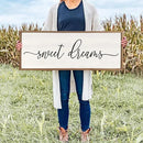 Sweet Dreams Wall Decor Above Bed 40''×15'' Master Bedroom Large Sweet Dreams Sign Farmhouse Wall Decor Guest Room Wood Rustic Framed Over Bed Wall Art Hanging Decoration (Wood White) by CozyNest Decor