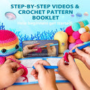 Crochetta Crochet Kit for Beginners, Crochet Kit Step-by-Step Video Tutorials, Crochet Starter Kit Learn to Crochet Kits for Adults Kids Beginners, Jumbo 3 Colorful Octopus Familly (40%+ Yarn Content) by TinyTreasures Baby Boutique