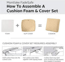 Classic Accessories Montlake FadeSafe Water-Resistant 21 x 20 x 4 Inch Wide Back Patio Quilted Lounge Cushion, Chamomile by GreenHaven Gardens