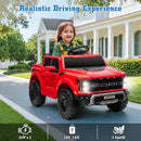 12V Ride on Car Licensed Ford F-150 Raptor, Kids Electric Car with Remote Control, LED Light/Music/MP3, Truck Bed Storage, 3-Point Seat Belt (12V, Red) by TinyTreasures Baby Boutique