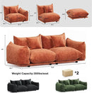 Modern Minimalist Chenille Modular Sectional Sofa, Oversized Couch and Loveseat Set with Thick Cushions, Upholstered Sofa for Small Spaces, Living Room, Bedroom, Office, Apartment(Orange,75" Loveseat) by CozyNest Decor