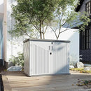 Aoxun 35 Cu.Ft Outdoor Storage Shed, Waterproof Horizontal Resin Cabinet for Trash Cans, Lawn Mowers, Generators, and Garden Tools, White by GreenHaven Gardens