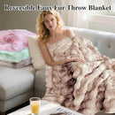 Bcareself Faux Fur Blanket Two Sided Ultra Soft Fluffy Reversible Fuzzy Throw Blanket for Women Men Double Sided Ombre Faux Luxe Faux Fur Thick Minky Blanket for Couch Bed by CozyNest Decor