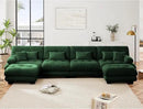 Modular Sectional Sofa, Comfy Cloud Couch 4 Seater Couch with Ottoman, Sectional Couches for Living Room, Modern Chenille U Shaped Couches, Sleeper Deep Seat Sofa with Throw Pillows, Green by CozyNest Decor