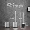 Sellemer Toilet Brush and Holder Set - Flexible Toilet Bowl Brush Head with Silicone Bristles, Compact Size for Storage and Organization, Ventilation Slots Base (1 Pack, Silver) by CozyNest Decor