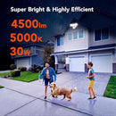 OREiN 4500LM/30W Flood Lights Outdoor, 180°/40FT Motion Sensor Outdoor Lights 3 Modes Dusk to Dawn IP65 Waterproof LED Security Light for 4500SQ.FT Area for Yard Garden, White (Hardwired) by GreenHaven Gardens