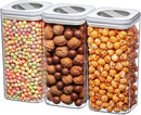 Amazing Abby - Carol - 112-Ounce Acrylic Canister (Set of 3), Plastic Airtight Food Container, Stackable for Pantry Storage, BPA-Free and Shatter-Proof, Perfect for Home and Commercial Use by CozyNest Decor