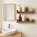Vailando Floating Shelves for Wall, Set of 4 Solid Wood Wall Mounted Shelves, 16" Rustic Walnut Display Shelf for Bedroom, Living Room, Bathroom, Kitchen – Strong Load Capacity & Natural Pine by CozyNest Decor