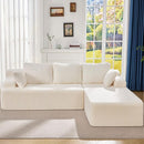 Hobestluk Modular Sectional Sofa Couches 108" L-Shape Couch 3 Seat Modular Sofa Memory Foam Sectional Couches for Living Room, Boneless Couch with Oversized Chaise (White, Right Facing) by CozyNest Decor