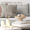 Large Resin Pedestal Decorative Bowl - Modern Fruit Bowl for Kitchen Counter - Handicraft Bowls for Home Decor - Key Bowl for Entry Table,Artificial Stone Beige by CozyNest Decor