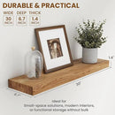 Rustic 30" Floating Shelves, Real Elm Wood Floating Shelf for Wall, Heavy-Duty Wall Shelves for Books, Wooden Floating Shelves with Invisible Bracket for Bathroom, Kitchen, Natural Color, Set of 2 by CozyNest Decor
