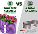 Galvanized Raised Garden Beds Outdoor // 8×2×2 ft Planter Raised Beds for Gardening, Vegetables, Flowers // Large Metal Garden Box (Purple) // Patented Tool-Free Design by GreenHaven Gardens