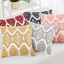 HWY 50 Orange Decorative Throw Pillow Covers 18x18 Inch, Pack of 2 Embroidered Cotton Farmhouse Cushion Cover Pillow Case for Sofa Couch Living Room Bed Bedroon, Modern Diamond Geometric by CozyNest Decor