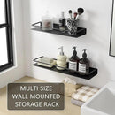 JOOM Metal Wall Floating Shelf - Metal Wall Shelf, Black Floating Shelf, Small Bathroom Shelf, (Black, 8Inch) by CozyNest Decor