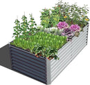 Domi Raised Garden Beds Outdoor, 6x3x2ft Thickening Tall Metal Rectangular Deep Root Box Planter for Vegetables, Flowers, Herbs, and Succulents 2" Deep w/ 256 Gallon Capacity - Silvery by GreenHaven Gardens