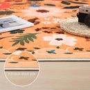 Area Rug 4x6 Rug Washable Boho Rugs Non Slip Low Pile Floral Small Carpet for Bedroom, Bedside, Kids Room, Office, Dining Room(Yellow) by CozyNest Decor