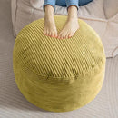 HIGOGOGO Round Stuffed Pouf Ottoman, Corduroy Poufs with Foam Chunk Filling, Furry and Fluffy Pouf Foot Stool Storage Ottoman, 20 X 15 Floor Poufs Foot Rest for Living Room, Green by CozyNest Decor