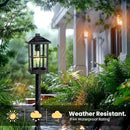 31" Solar Pathway Lights Outdoor, Dusk to Dawn Aluminum Lamp Post with Remote Control & Pole Mount Base - IP44 Waterproof, 3 Brightness Modes for Lawn, Patio, Driveway, Garden Decoration by GreenHaven Gardens