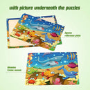 SYNARRY Wooden Jigsaw Puzzles for Kids Age 3-5 Year Old, 4 Pack 24-40 Pieces Preschool Educational Learning Toys Gift Set for Children Boys and Girls, Sea Life, Insects, Animals, Dinosaurs Themes by TinyTreasures Baby Boutique