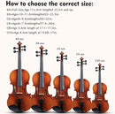 ADM 4/4 Full Size Wood Violin Set for Kids Teens Students Adults Beginner Acoustic Violin Glossy Fiddle Starter Kit with Hard Case, Rosin, Shoulder Rest, Bow, Clip-on Tuner and Fingerboard Sticker by TinyTreasures Baby Boutique