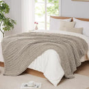 L'AGRATY Chunky Knit Blanket Throw: 50''x60'' Chenille Chunky Knitted Throw Blanket for Bed Couch - Handmade Thick Big Cable Knit Blanket - Large Crochet Rope Blanket for Home Decor(Light Linen) by CozyNest Decor
