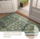 Washable 9x12 Area Rugs for Living Room, Boho Non-Slip Silicone Backing Rugs for Bedroom Dining Room Nursery Office, 0.3" Neutral Oriental Throw Carpet with 0.16" Cushioning Pad, Sage Green/Multi by TinyTreasures Baby Boutique