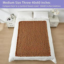 Bigacogo Chunky Knit Throw Blanket for Couch, 40x60 inches, 100% Hand Knitted with Thick Jumbo Chenille Yarn, Cozy Soft Large Rope Knot Cable Crochet Blankets for Sofa Bed Living Room, Caramel by CozyNest Decor