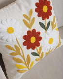 Throw Pillow Cover with Sunflower Embroidery – 18x18 inch Handmade Punch Needle Cushion – 100% Cotton Decorative Pillow for Couch, Bed or Living Room – Boho Floral Home Decor by CozyNest Decor