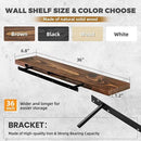 36"x6.8"x1.2" Solid Wood Floating Shelves 2-Pack - Rustic Brown Finish with Hidden Brackets, Perfect for Storage and Décor in Living Room, Kitchen, Bedroom by CozyNest Decor