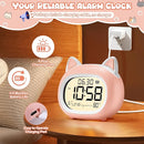 Kids Alarm Clock with Night Light for Kids, Small Digital Alarm Clocks for Bedrooms, Routine Builder, Cute Cat Alarm Clock with Sleep Training, Snooze, 12/24H, Date & Day, Temperature, USB Port by TinyTreasures Baby Boutique