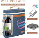 ZORMY 3 Bottle Insulated Wine Tote Cooler Bag, Portable Carrier with Corkscrew Opener and Shoulder Strap for Beach Travel Picnic, Unique Gift for Wine Lovers Navy Blue by TinyTreasures Baby Boutique
