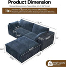 78.74" L Shaped Modern Sofa Modular Sectional Cloud Couch with Ottoman,Upholstered Couches with Plush Corduroy Fabric for Living Room Furniture,Bedroom and Apartment,No Assembly Required,Blue by CozyNest Decor