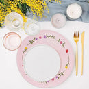 Whaline 4Pcs Round Placemats Spring Flower Embroidered Place Mats Pink Floral Dinner Table Mats for Home Holiday Wedding Bridal Baby Shower Birthday Party Decor by CozyNest Decor
