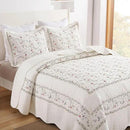 MarCielo 3-Piece 100% Cotton Oversized Bedspread Lightweight Quilt Coverlet Embroidery Farmhouse Bedding Set(TC Soft White,Oversized King (118"x106")) by CozyNest Decor