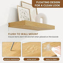 fuqing Floating Shelves for Wall, Bathroom Shelf Wall Mounted for Storage, Shelves with Invisible Bracket for Bedroom, Kitchen, Living Room, Farmhouse Small Book Shelf, 16 Inch Set of 2, Oak by CozyNest Decor